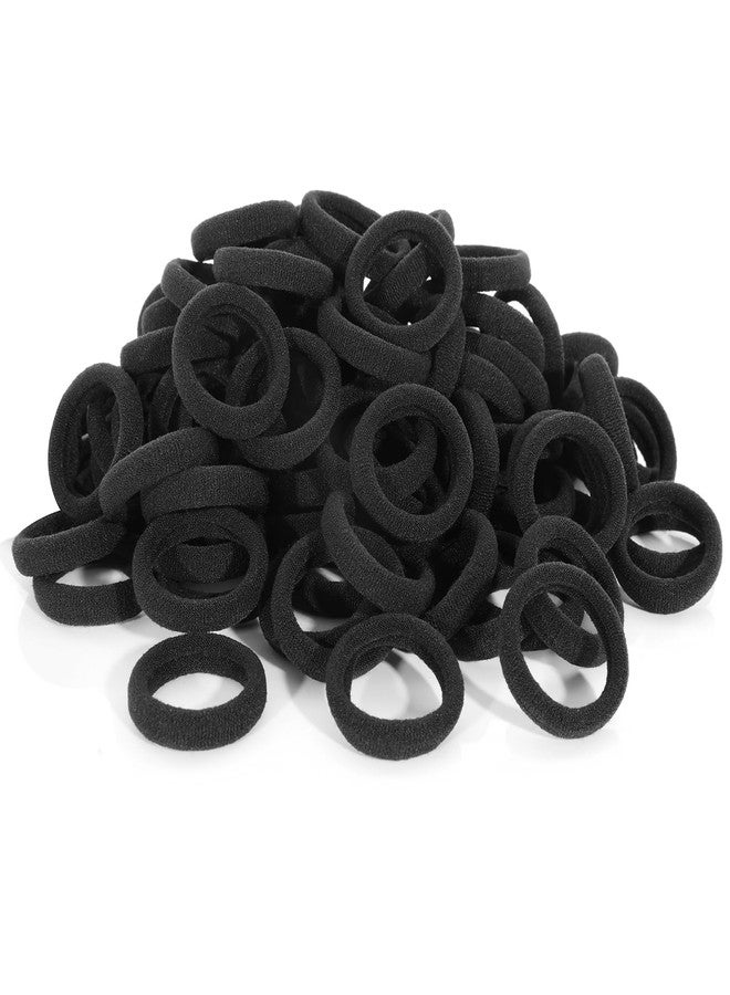 QRTVI 120 Pcs Baby Hair Ties, Cotton Toddler Hair Ties for Girls and Kids, Small Seamless Hair Bands Elastic Ponytail Holders(Black) - Image 3